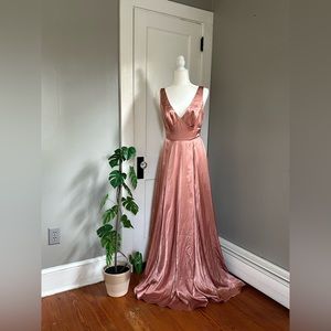 Galina Signature Collection Coral Bridesmaids Dress (8 Long)